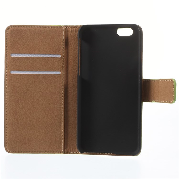 Genuine Split Leather Wallet Stand Cover for iPhone 6s / 6 4.7 inch - Green-7