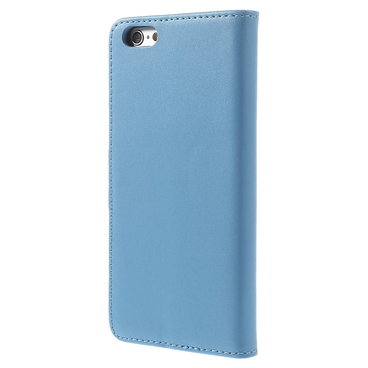 Genuine Split Leather Wallet Stand Cover for iPhone 6s / 6 4.7 inch - Blue-2