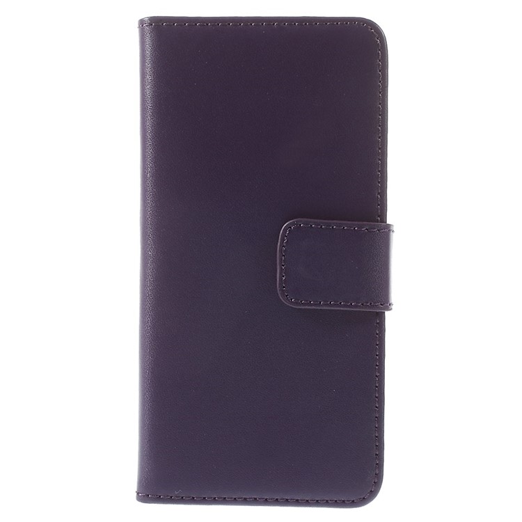 Genuine Split Leather Wallet Stand Cover for iPhone 6s / 6 4.7 inch - Purple -3