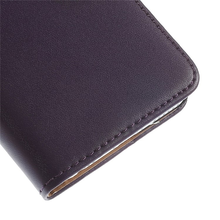 Genuine Split Leather Wallet Stand Cover for iPhone 6s / 6 4.7 inch - Purple -9
