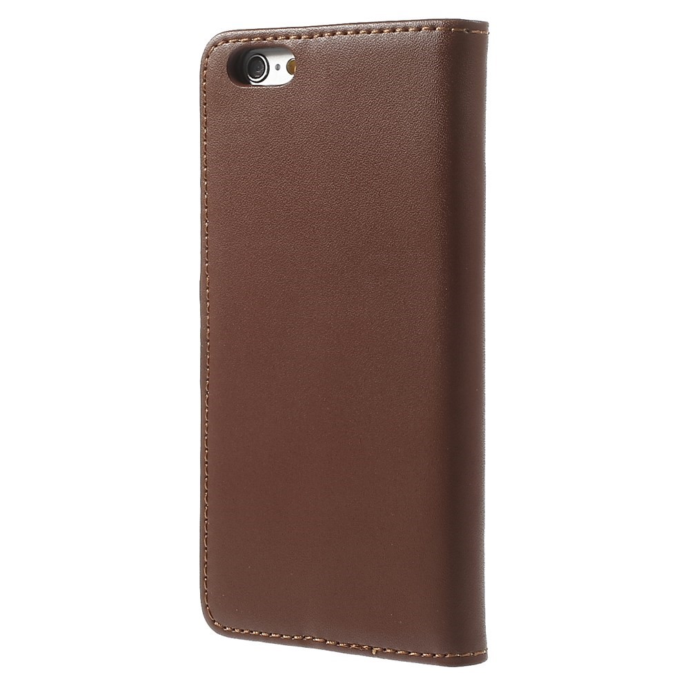 Genuine Split Leather Wallet Stand Cover for iPhone 6s / 6 4.7 inch - Brown-2