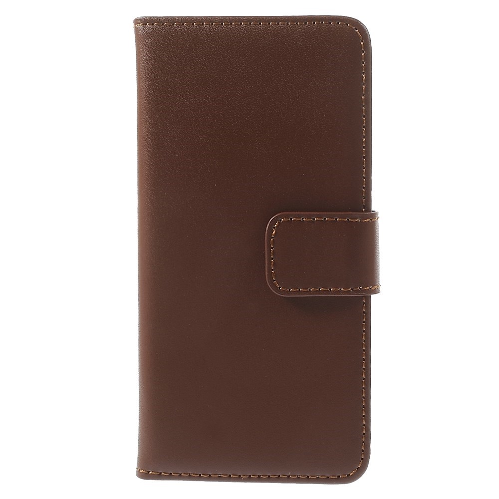 Genuine Split Leather Wallet Stand Cover for iPhone 6s / 6 4.7 inch - Brown-3