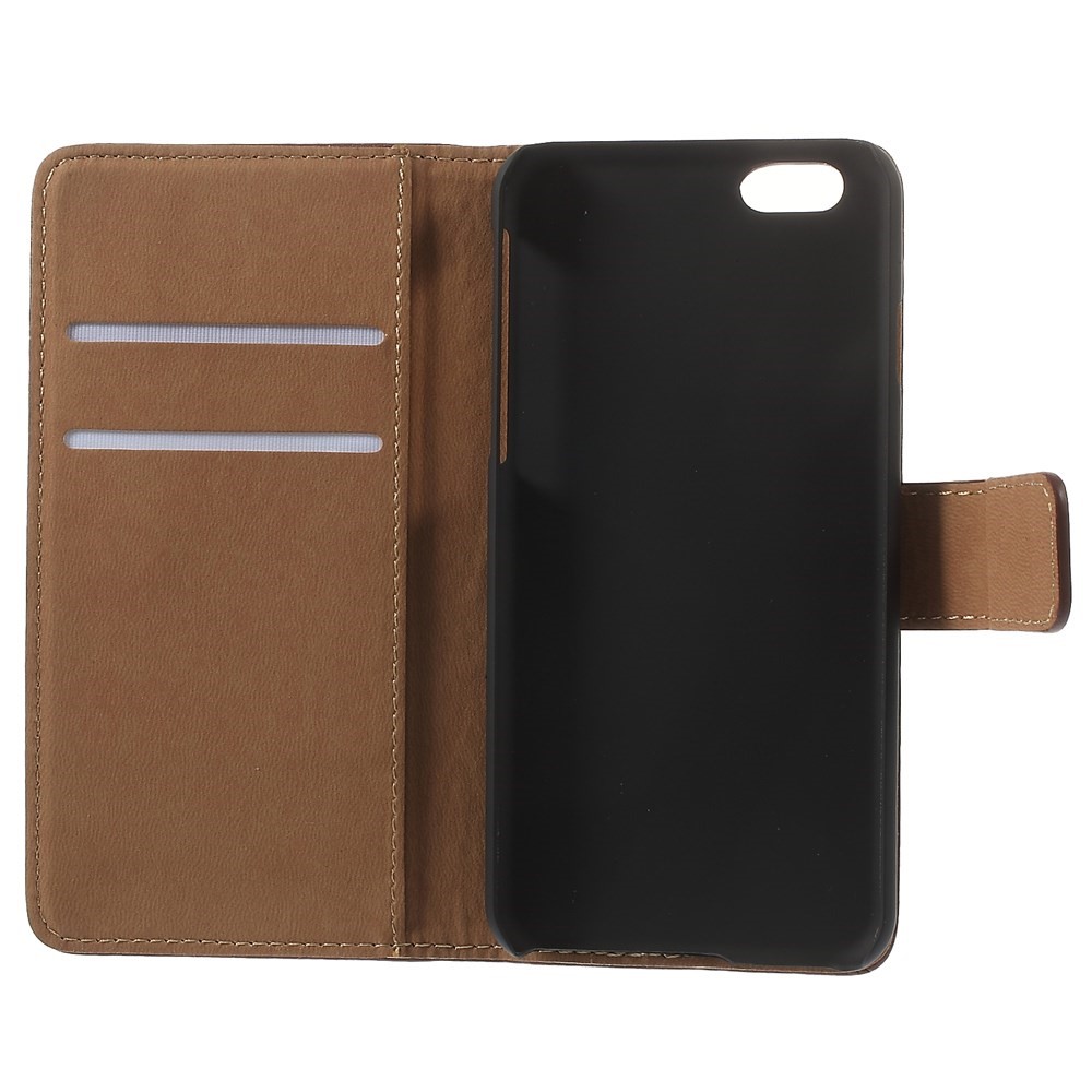 Genuine Split Leather Wallet Stand Cover for iPhone 6s / 6 4.7 inch - Brown-7