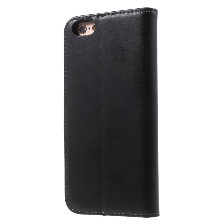 Genuine Split Leather Wallet Case for iPhone 6s 6 4.7 inch with Stand - Black-2