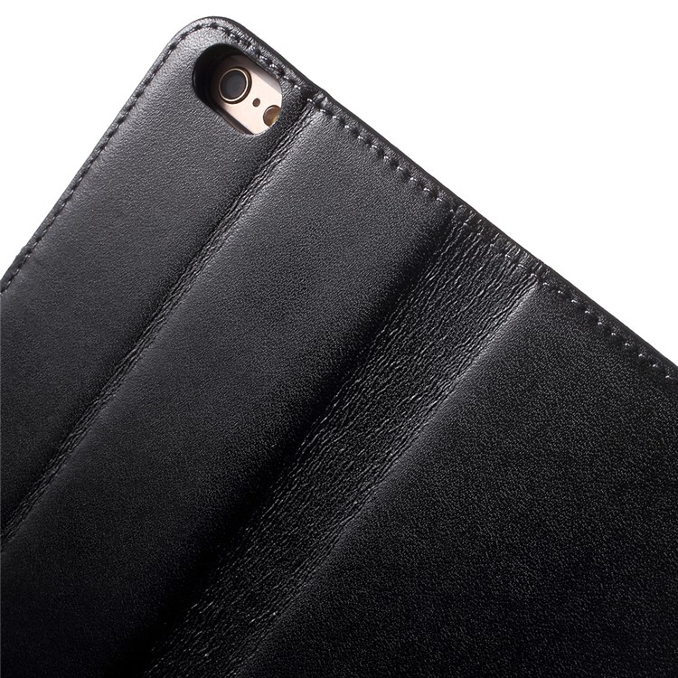 Genuine Split Leather Wallet Case for iPhone 6s 6 4.7 inch with Stand - Black-7