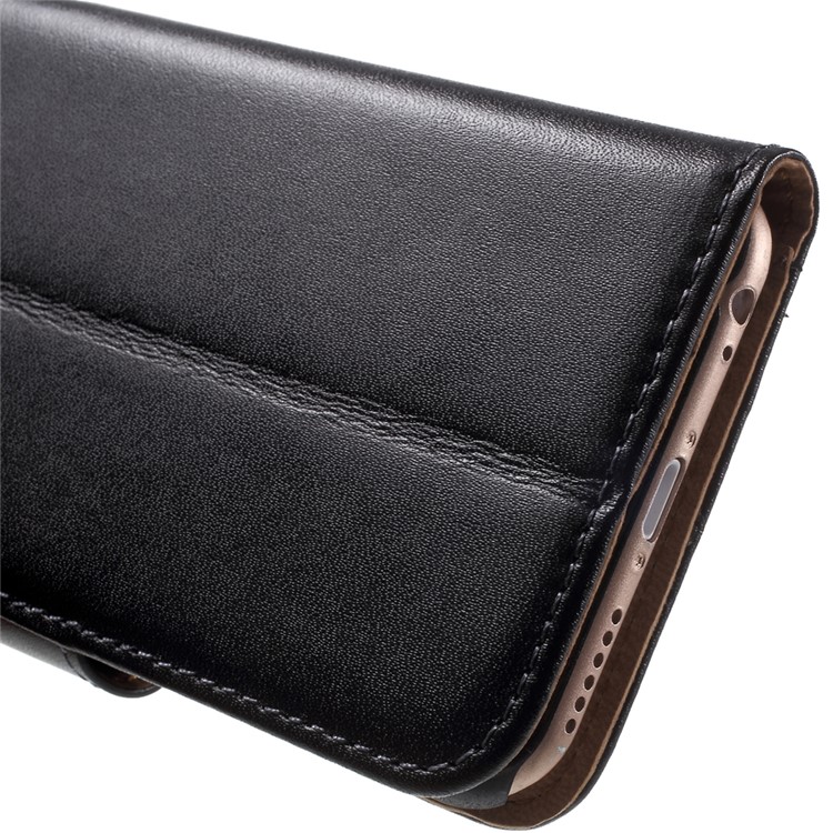 Genuine Split Leather Wallet Case for iPhone 6s 6 4.7 inch with Stand - Black-9