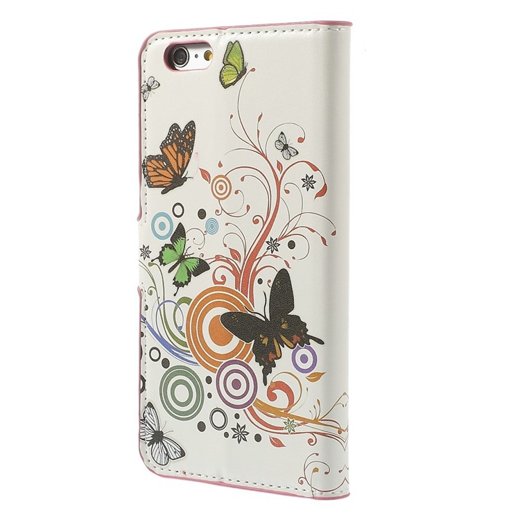 Vivid Butterfly Circles Leather Wallet Case for iPhone 6 Plus / 6s Plus 5.5 inch-2
