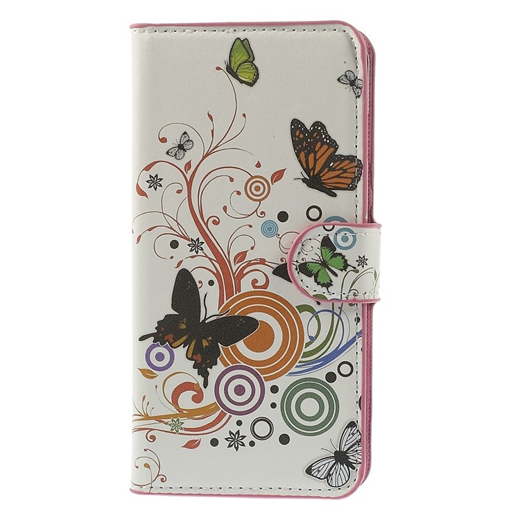 Vivid Butterfly Circles Leather Wallet Case for iPhone 6 Plus / 6s Plus 5.5 inch-3
