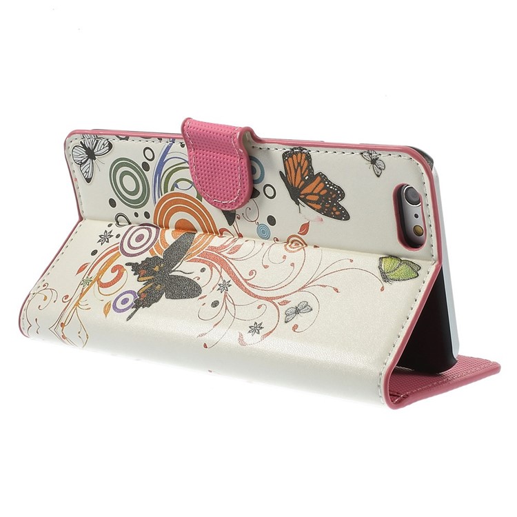 Vivid Butterfly Circles Leather Wallet Case for iPhone 6 Plus / 6s Plus 5.5 inch-5