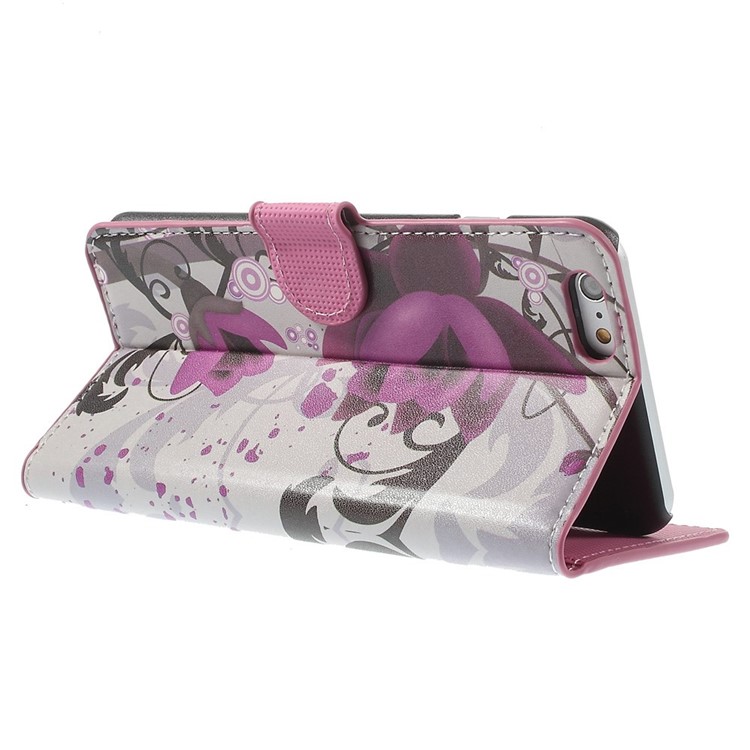 Lotus Flower Wallet Leather Skin Case for iPhone 6 Plus 5.5 inch-6