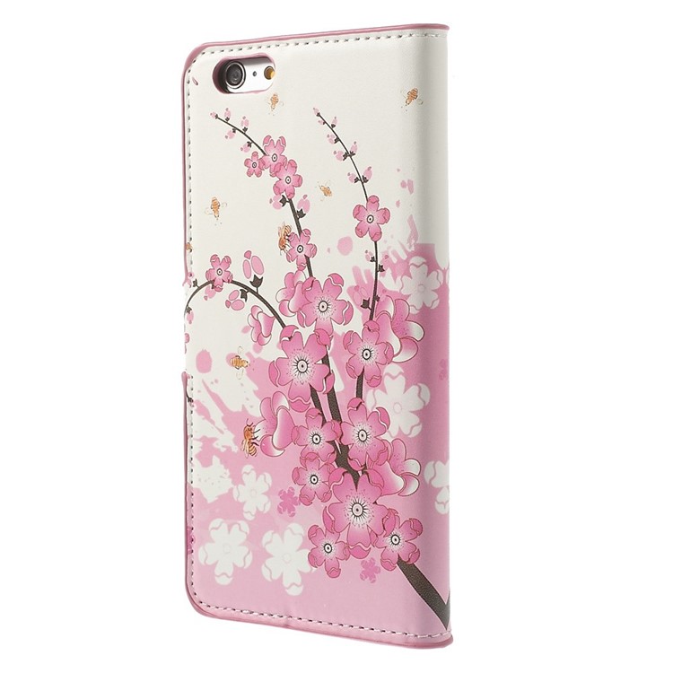 Pink Plum Wallet Leather Stand Case for iPhone 6 Plus 5.5 inch-2