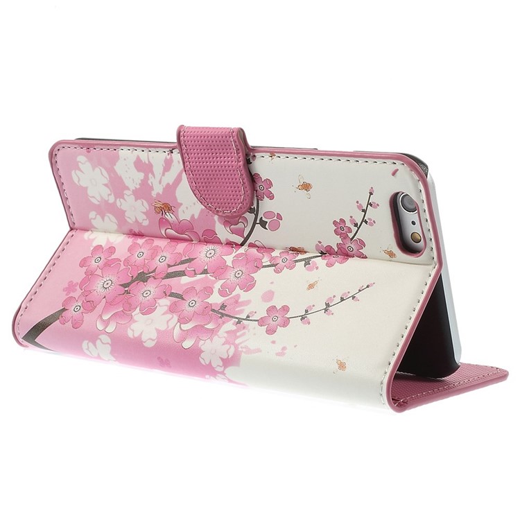 Pink Plum Wallet Leather Stand Case for iPhone 6 Plus 5.5 inch-5