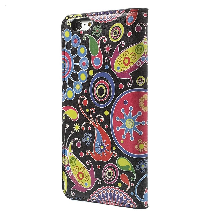 Paisley Flowers Wallet Leather Skin Cover for iPhone 6 Plus 5.5 inch-2