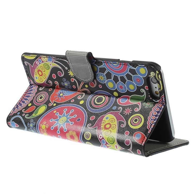 Paisley Flowers Wallet Leather Skin Cover for iPhone 6 Plus 5.5 inch-5