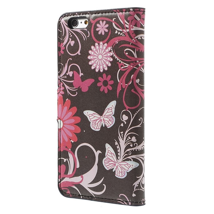 Butterfly & Flower for iPhone 6 Plus 5.5 inch Stand Leather Protective Cover-2