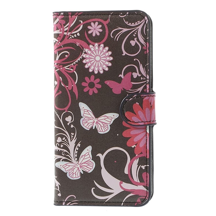 Butterfly & Flower for iPhone 6 Plus 5.5 inch Stand Leather Protective Cover-3