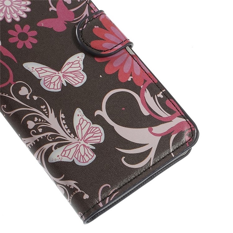 Butterfly & Flower for iPhone 6 Plus 5.5 inch Stand Leather Protective Cover-7