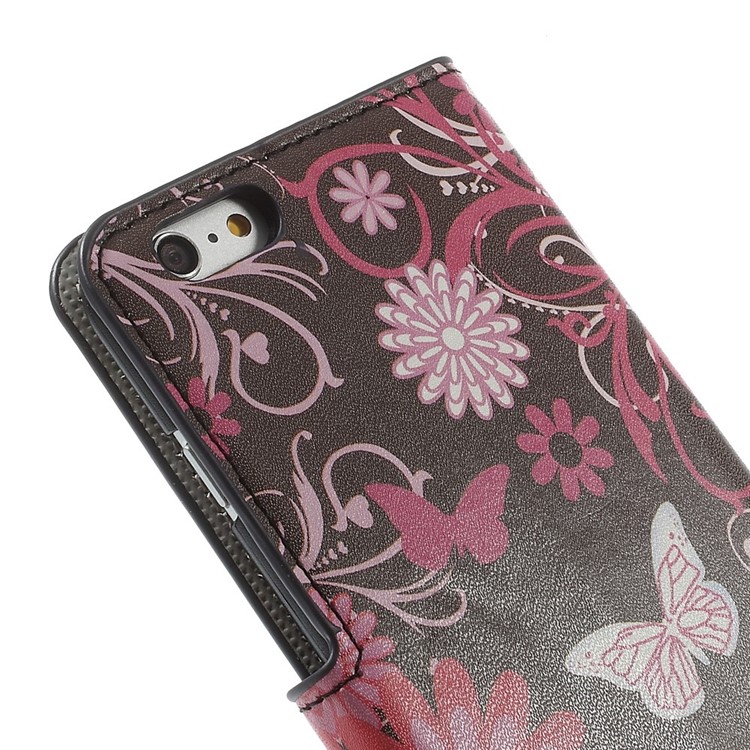 Butterfly & Flower for iPhone 6 Plus 5.5 inch Stand Leather Protective Cover-8