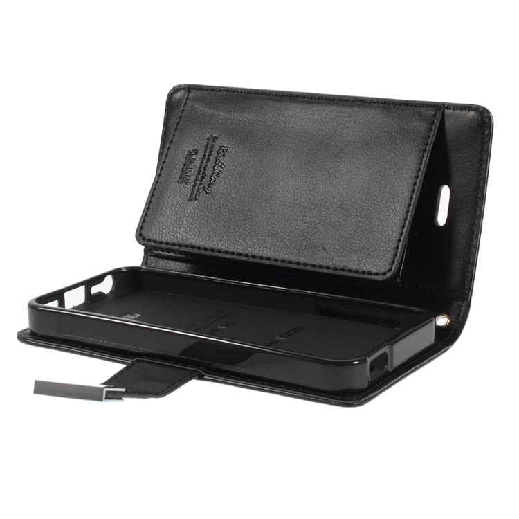 Mercury GOOSPERY Rich Diary Leather Card Holder Case for iPhone SE 5s 5 - Black-7
