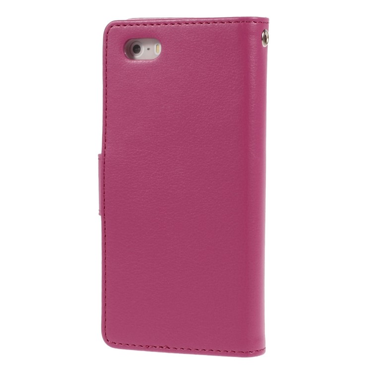 Mercury GOOSPERY Rich Diary Leather Card Holder Case for iPhone SE 5s 5 - Rose-2