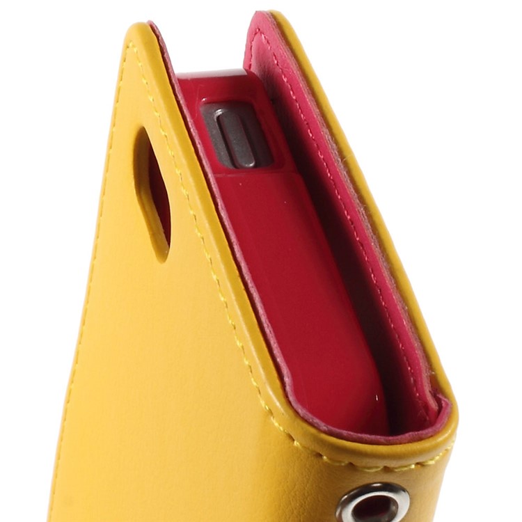 Mercury GOOSPERY Rich Diary Leather Card Holder Cover for iPhone SE 5s 5 - Yellow-5