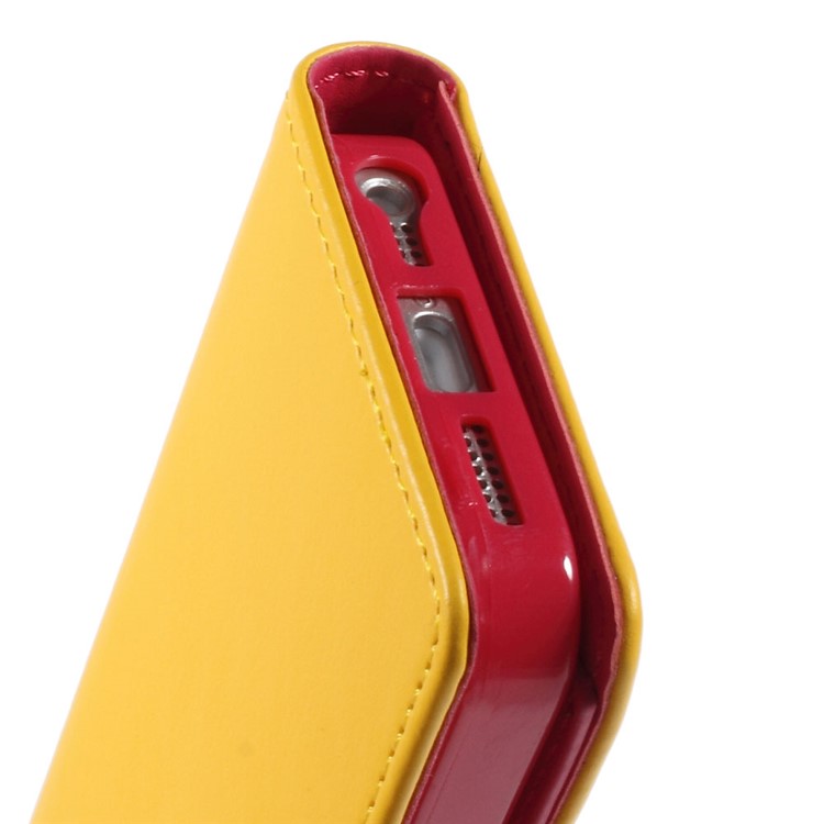 Mercury GOOSPERY Rich Diary Leather Card Holder Cover for iPhone SE 5s 5 - Yellow-6