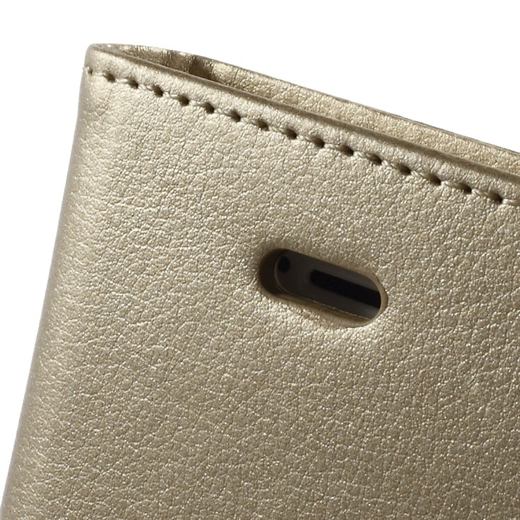 Mercury GOOSPERY Rich Diary Leather Card Holder Shell for iPhone SE 5s 5 - Champagne-6