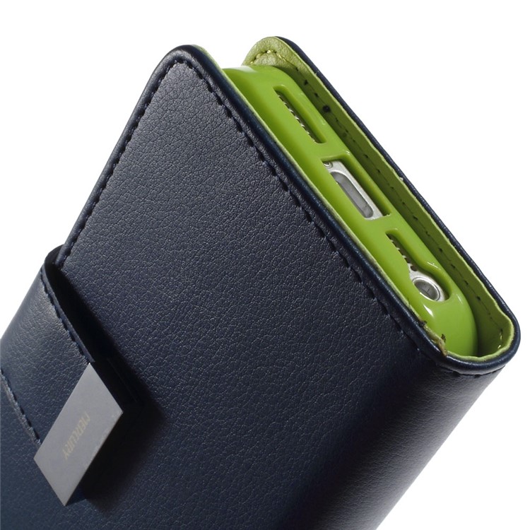 Mercury GOOSPERY Rich Diary Leather Card Holder Case Shell for iPhone SE 5s 5 - Dark Blue-6