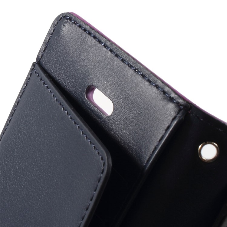 Mercury GOOSPERY Rich Diary Leather Card Holder Cover Shell for iPhone SE 5s 5 - Purple-5