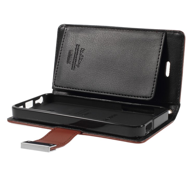 Mercury GOOSPERY Rich Diary Leather Card Holder Case for iPhone SE 5s 5 - Brown-5