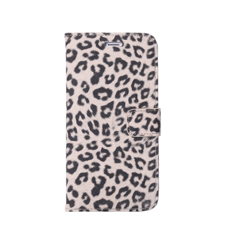 Leopard Texture Leather Wallet Cover for iPhone 6s Plus / 6 Plus w/ Stand - Beige-3