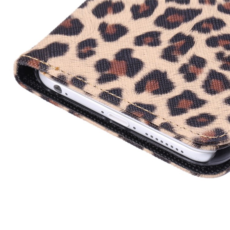Leopard Wallet Leather Case for iPhone 6s Plus / 6 Plus w/ Stand - Brown-14