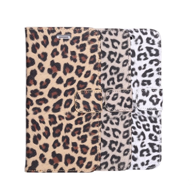 Leopard Wallet Leather Case for iPhone 6s Plus / 6 Plus w/ Stand - Brown-16