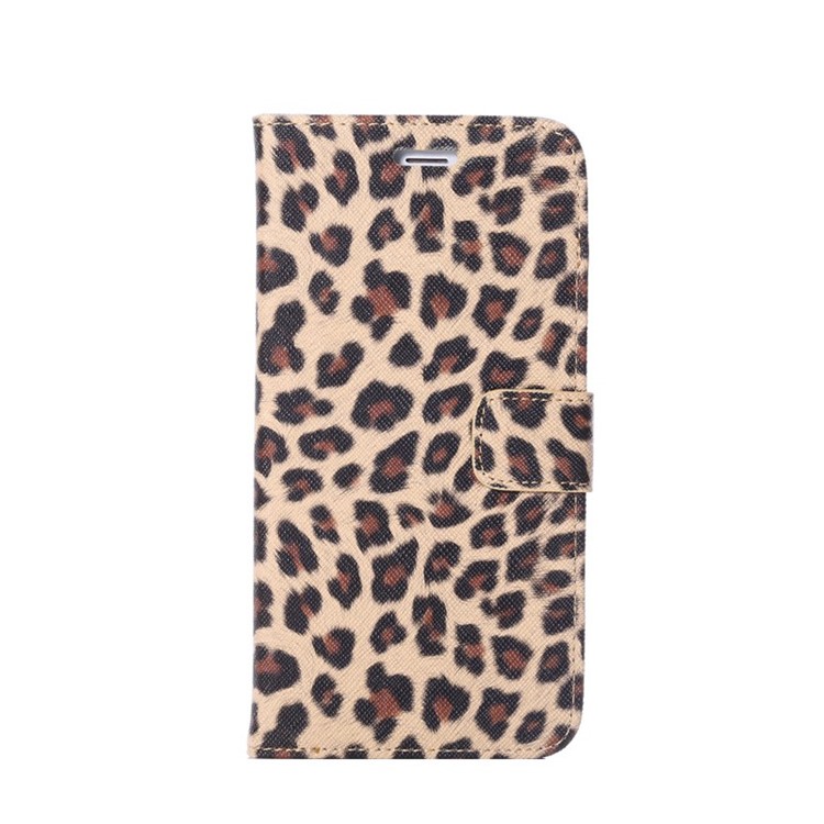 Leopard Wallet Leather Case for iPhone 6s Plus / 6 Plus w/ Stand - Brown-2