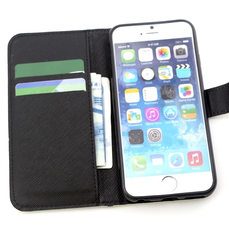 Blue Butterfly PU Leather Protective Case for iPhone 6s / 6-5