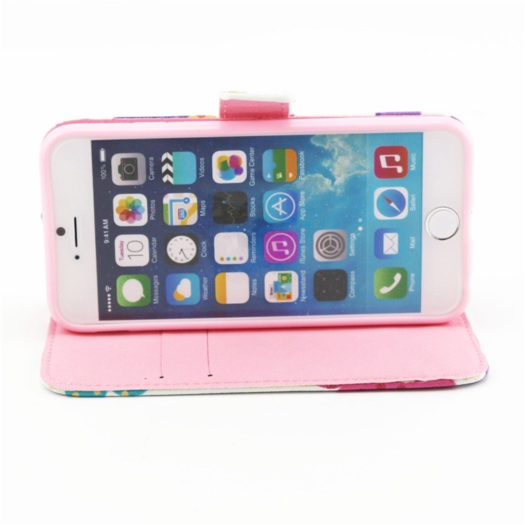 Blue Butterfly PU Leather Protective Case for iPhone 6s / 6-7