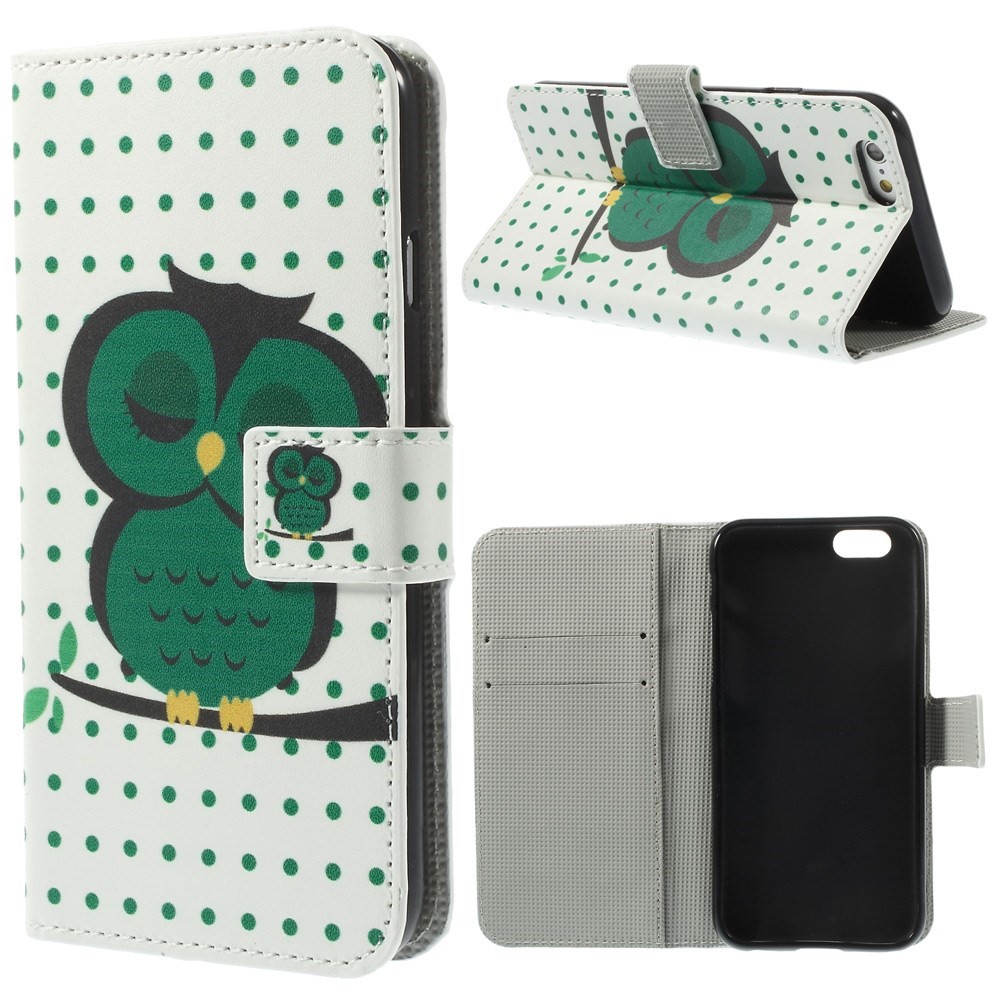Polka Dots & Owl Leather Wallet Stand Cover for iPhone 6s / 6 4.7 inch-1