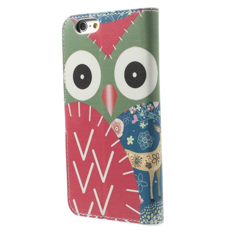 Colorized Owl Leather Wallet Stand Cover for iPhone 6s / 6 4.7 inch-2