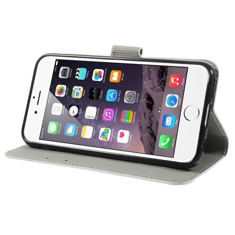 Colorized Owl Leather Wallet Stand Cover for iPhone 6s / 6 4.7 inch-4