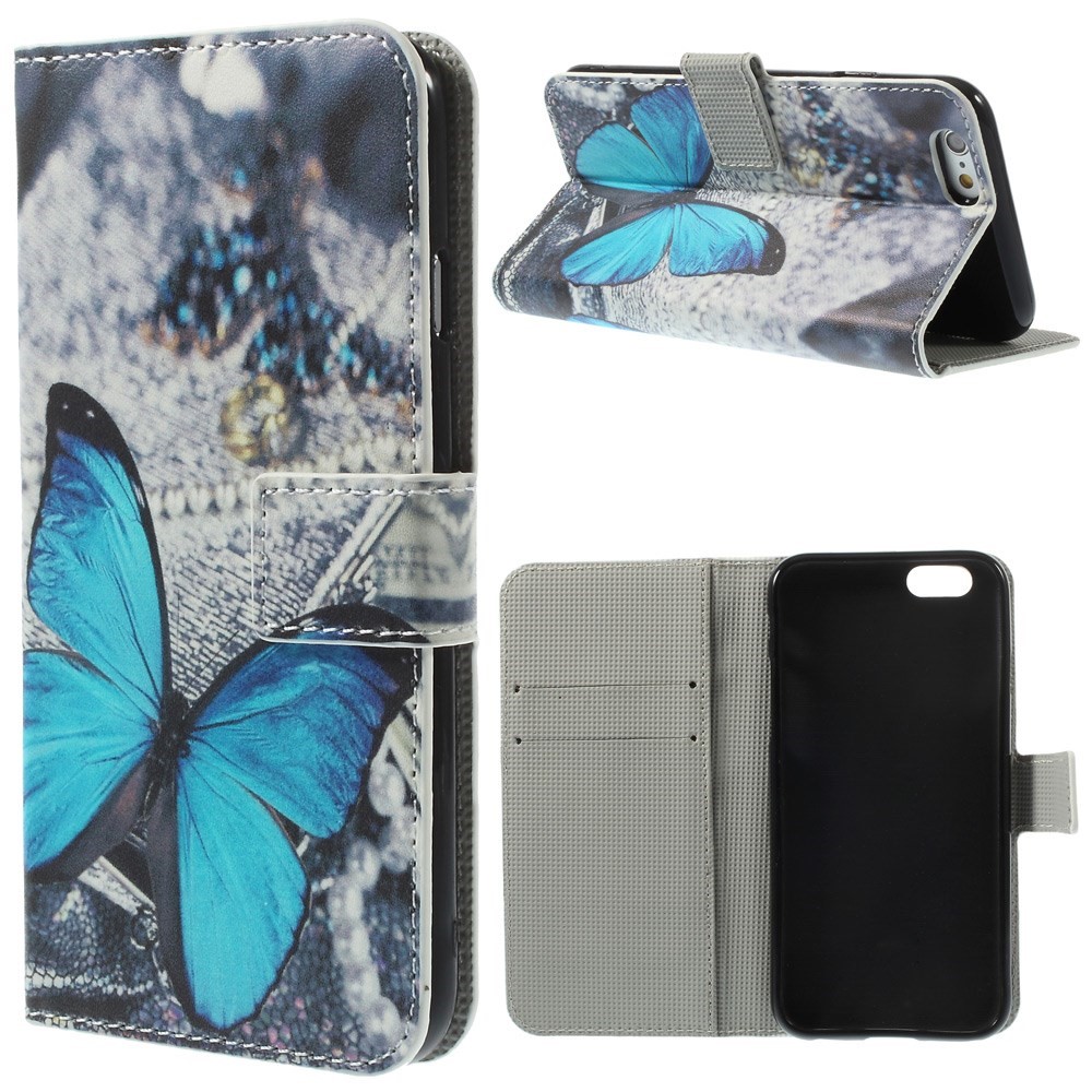 Vivid Butterfly Leather Wallet Stand Cover Shell for iPhone 6s / 6 4.7 inch-1