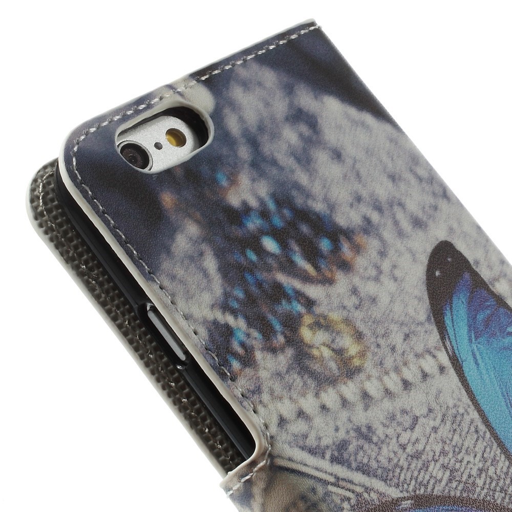 Vivid Butterfly Leather Willet Store Shell Para Iphone 6s / 6 4.7 Pulgadas