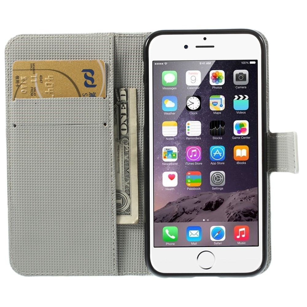 Coque de Couvercle de Support de Portefeuille en Cuir de Papillon Vif Pour Iphone 6s / 6 4,7 Pouces