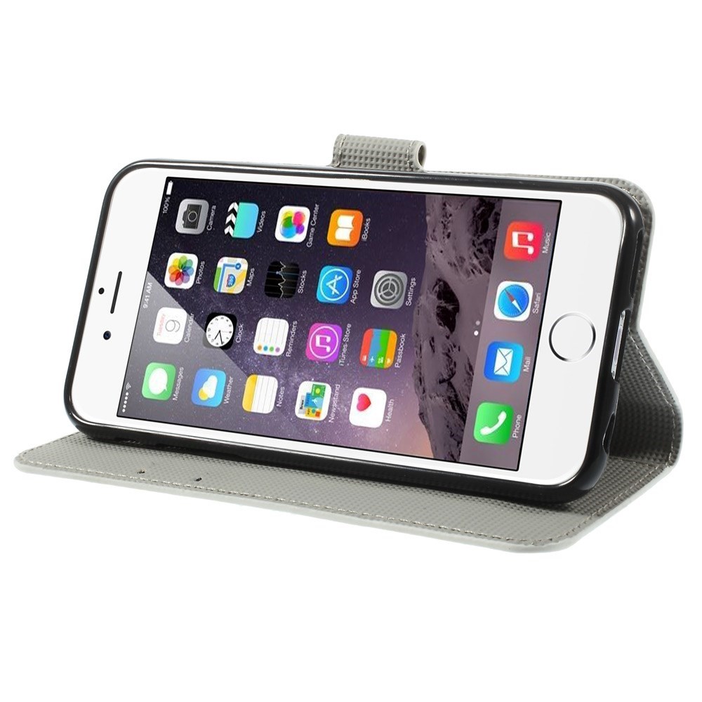 Coque de Couvercle de Support de Portefeuille en Cuir de Papillon Vif Pour Iphone 6s / 6 4,7 Pouces