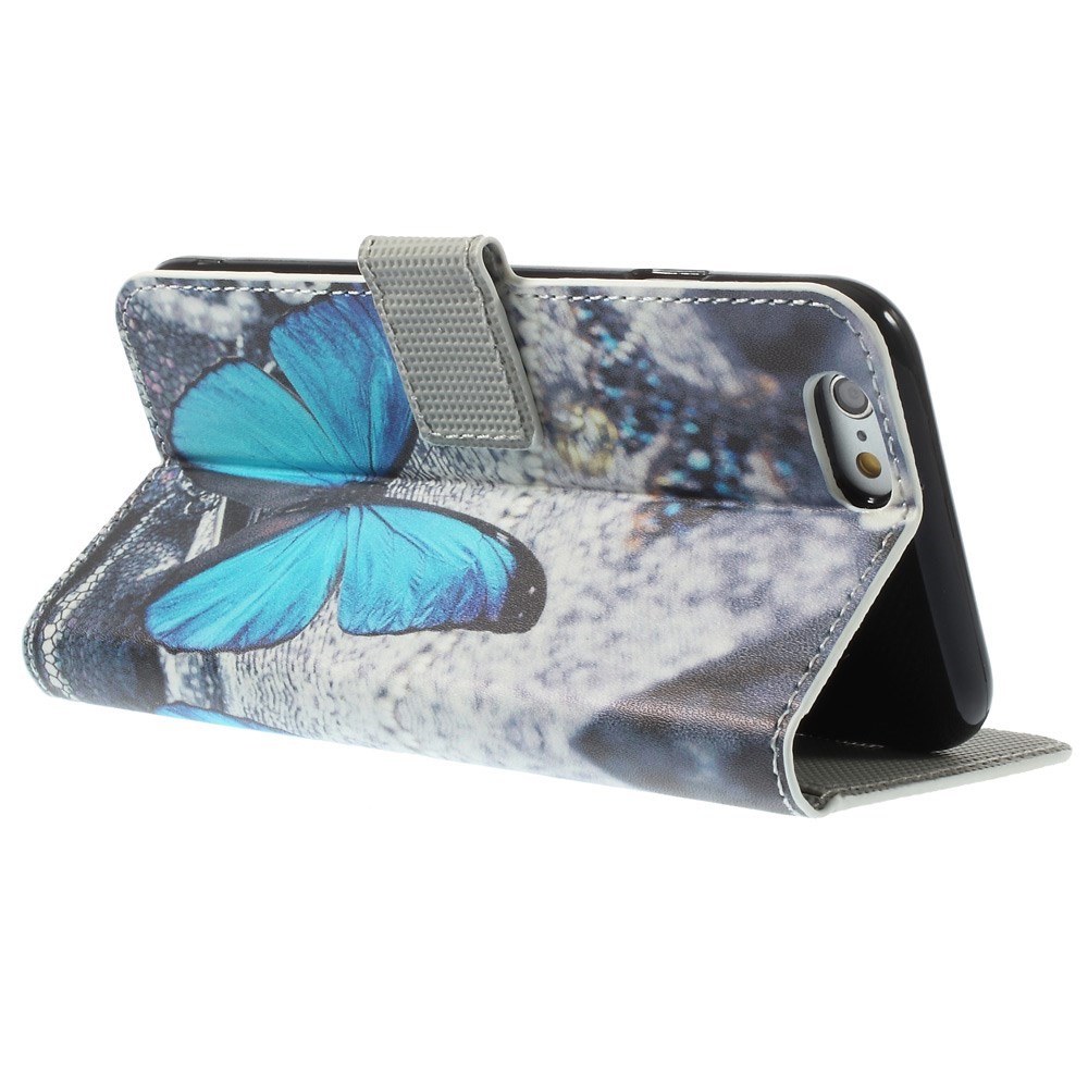 Vivid Butterfly Leather Wallet Stand Cover Shell for iPhone 6s / 6 4.7 inch-6