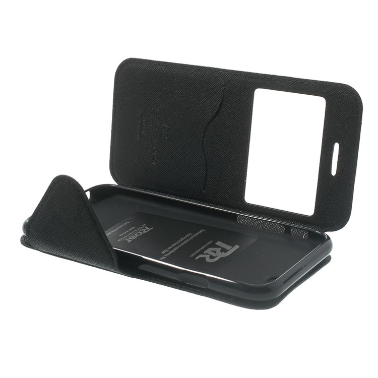 Roar Korea Diary View Window Leather Magnetic Case for iPhone 6s 6 w/ Stand - Black-11