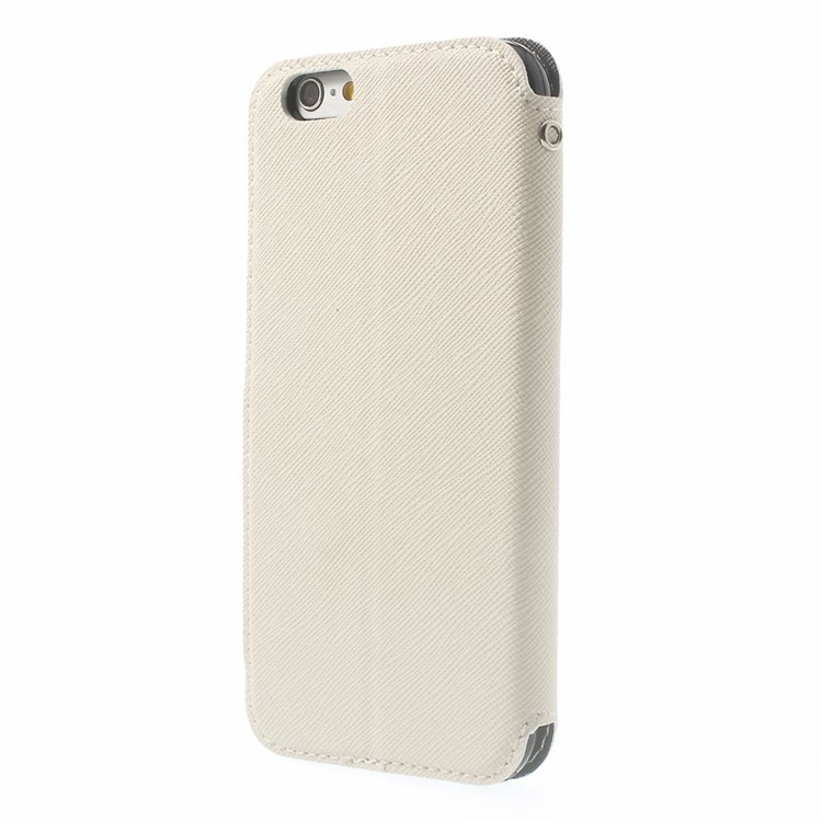 Roar Korea Diary View Window Leather Magnetic Cover for iPhone 6s 6 w/ Stand - White-2