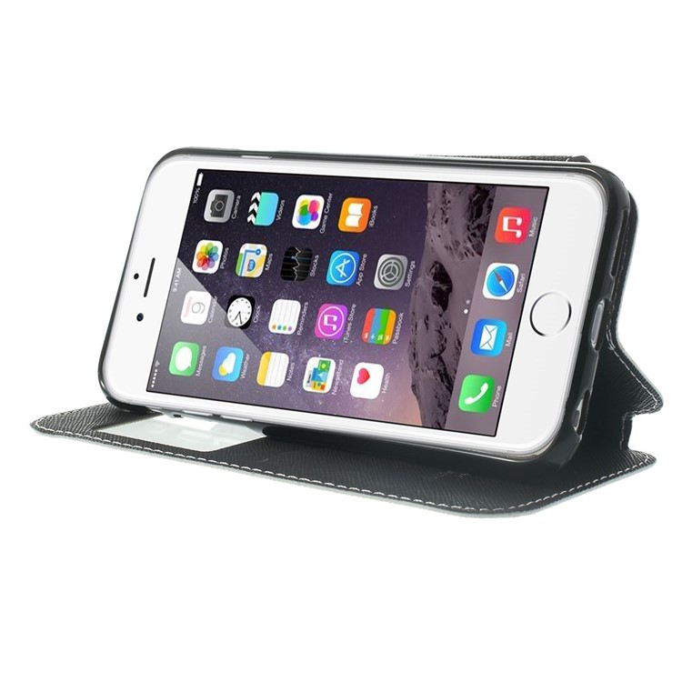 Roar Korea Diary View Window Leather Magnetic Cover for iPhone 6s 6 w/ Stand - White-3