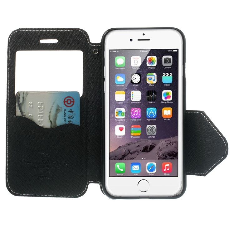 Roar Korea Diary View Window Leather Magnetic Cover for iPhone 6s 6 w/ Stand - White-5
