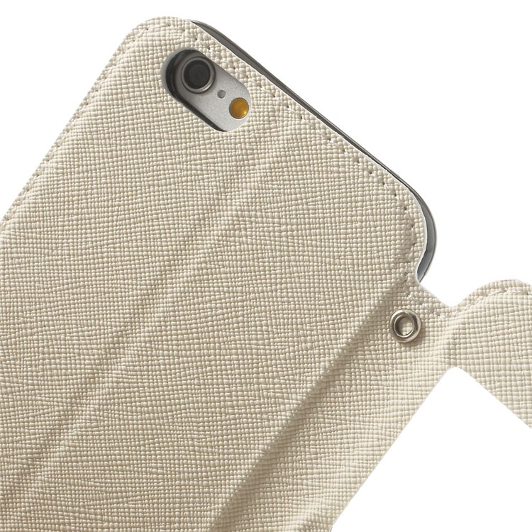 Roar Korea Diary View Window Leather Magnetic Cover for iPhone 6s 6 w/ Stand - White-7