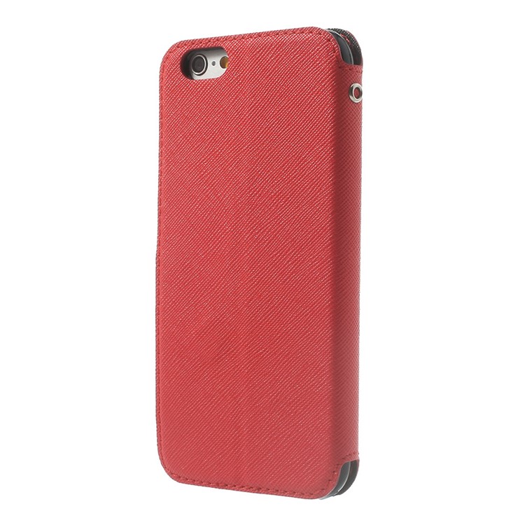 Roar Korea Diary View Window Leather Magnetic Shell for iPhone 6s 6 w/ Stand - Red-2